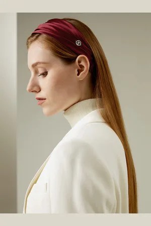 Lilysilk Mulberry Silk Headband Mulberry Silk Adjustable With Delicate Metal Logo One Size