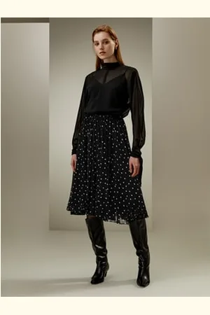 Lilysilk Silk Skirts All-Over Polka-Dot Relaxed