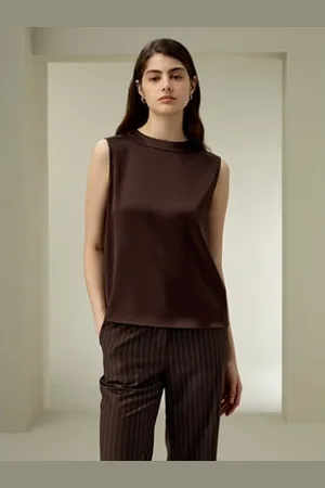 Lilysilk Sleeveless Round Neck Silk Top 1% Silk Breathable United Kingdom L