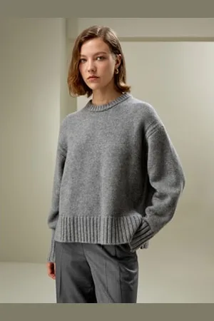Lilysilk Cashmere Sweatshirt Womens 1% Cashmere Dropped Shoulders Soft L