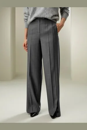 Lilysilk Wool Silk Blend Straight Pants Nique Button Details Skin Friendly United Kingdom