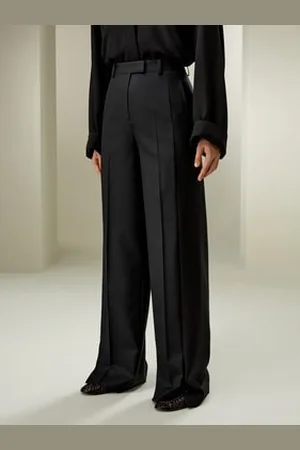 Lilysilk Straight Leg Pants Women Silk-Wool Blend Stretchable Waistband Luxurious Comfort 18