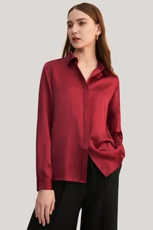 Lilysilk Basic Concealed Placket Women Silk Shirt Charmeuse Silk Wardrobe Must-Have Petite L