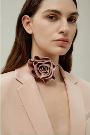 Lilysilk Rosette Silk Collar Necklace Rose-Inspired Design Luxurious And Soft One Size