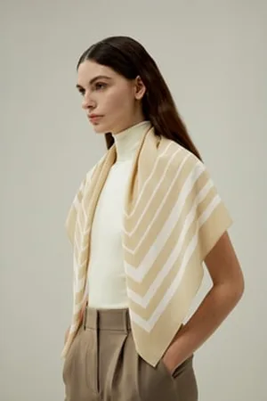 Lilysilk Silk Scarf Double-Face Silk Cr¨ºpe De Chine Geometric Pattern Versatile For All Occasions One Size
