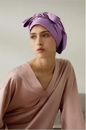 Lilysilk Silk Tie Bonnet 1% Silk With Elastic Band Skin Friendly United Kingdom
