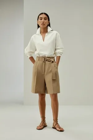Lilysilk Chic Silk-Linen Blend Bermuda Shorts Wide Leg Shorts Perfect For Creating Casual And Effortless Outfits