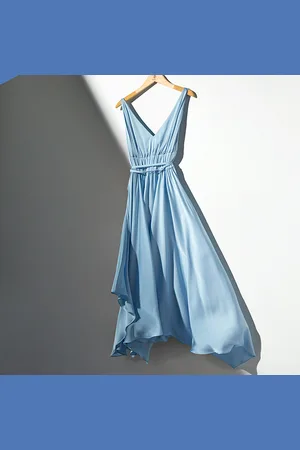 Lilysilk Silk Maxi Dress V-Neck Silk Long Dress Chic 8