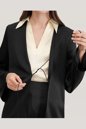 Lilysilk Blazer Womens 1% Silk Flattering Padded Shoulder Outerwear XL