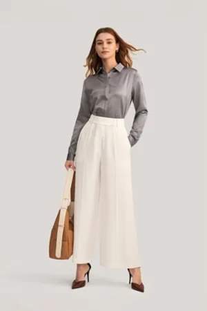 Lilysilk 1% Silk Shirt Women Long-Sleeved Mother-Of-Pearl Buttons Wardrobe Must-have XXL