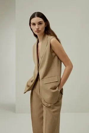 Lilysilk Silk Womens Blazer Silk-Linen Sleeveless Wardrobe Must-Have United Kingdom S