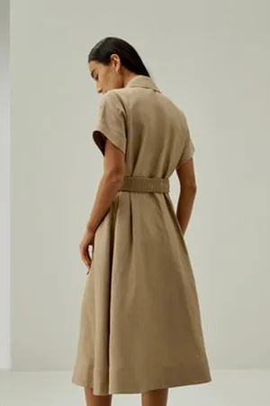 Lilysilk Silk Midi Dress Premium Silk Lapel Collar Stylish United Kingdom XL