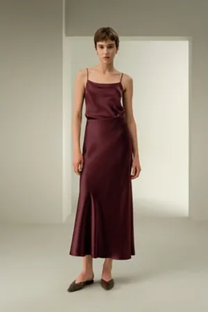 Lilysilk Silk Skirt Natural Silk Double-Faced Silk Charmeuse Effortless Elegance