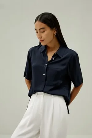 Lilysilk Female Silk Shirts Premium Silk Short-Sleeved Wardrobe Must-Have S