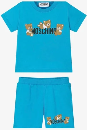 Moschino KIDS T SHIRT & SHORTS SET BLUE MZG00M
