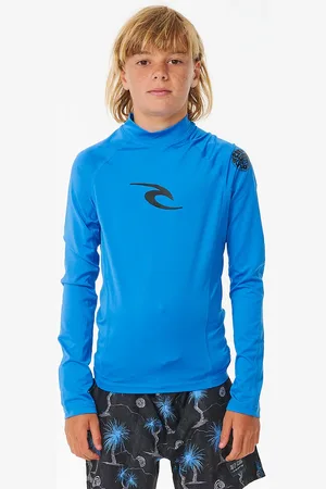 Rip Curl Rip Curl Kids Brand Wave UPF 50 Long Sleeve Rash Vest - - Size: 8 years