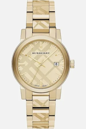 Burberry BU9038 The City Engraved Checked Unisex Watch