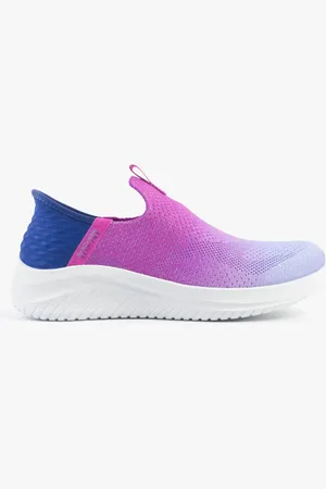 Skechers ULTRA FLEX 3.0 - COLOR BOOST Girls Trainers Navy/Purple - - Size: UK 1 older kids