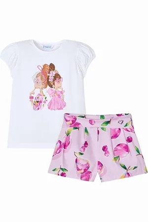 Mayoral Girls Cherry Printed Short Set - - Size: 2 years