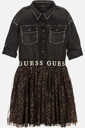 Guess Kids-Girls Denim Jacket & Skirt Set Black - Size: 12