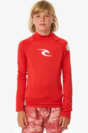 Rip Curl Rip Curl Kids Brand Wave UPF 50 Long Sleeve Rash Vest - - Size: 10 years