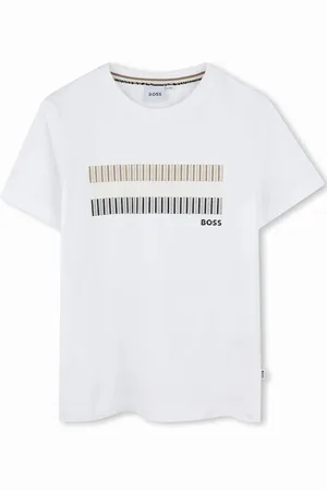 HUGO BOSS Boss Kids Stripe Print T-shirt - Size: 4Y