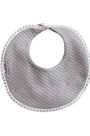BABIDU Grey Ribbon Tie Bib