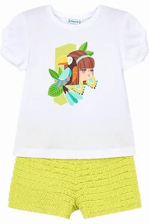 Mayoral Girls Lime Frill Short Set - Size: 2 years