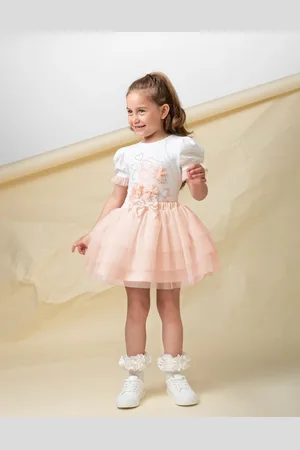 CARAMELO Girls Peach Tulle Skirt Set - Size: 12-18 months/18-24 months/2 years