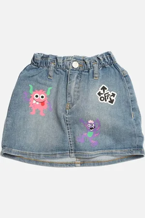 OFF-WHITE Juniors Monster Denim Skirt - - Size: 4 years