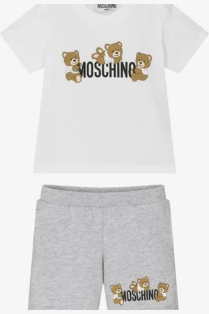 Moschino KIDS T SHIRT & SHORTS SET WHITE MZG00M