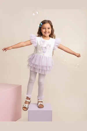 CARAMELO Girls Lilac Tulle Legging Set - Size: 12-18 months