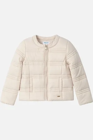 Mayoral Girls Beige Bomber Jacket - - Size: 5 years