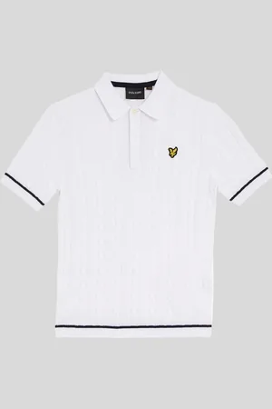 Lyle & Scott Kids Short Sleeve Cable Knit Polo Shirt - - Size: 8/9 y