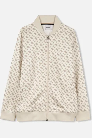 HUGO BOSS Boss Kids Monogram Track Top Beige - - Size: 4Y