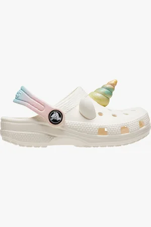 Crocs 209701-0WV CLASSIC IAM RAINBOW UNICORN Unisex Kids Clogs Chalk - - Size: UK 4 small kids
