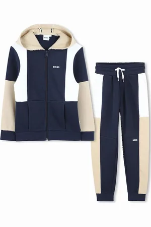 HUGO BOSS BOSS BOYS NAVY/SAND TRACKSUIT J51966