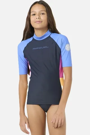Rip Curl Rip Curl Kids Block Party Short Sleeve Rash Vest - - Size: 8 years
