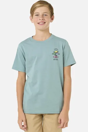 Rip Curl Rip Curl Kids Search Icon Short Sleeve Crew Neck T-Shirt - - Size: 8 yrs