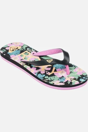 Roxy Kids Tahiti Floral Sandals Flip Flops - - Size: 1 uk