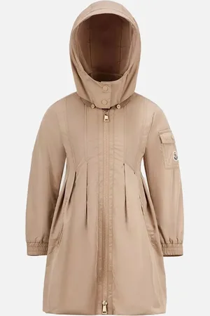 Moncler Kids Arild Long Coat Beige - - Size: 8Y