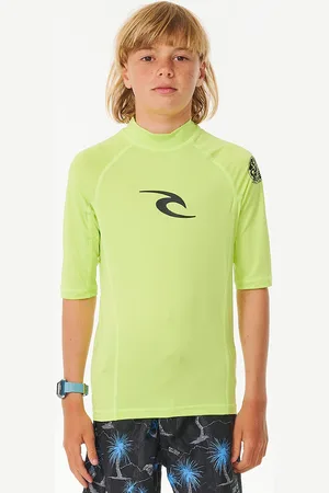 Rip Curl Rip Curl Kids Brand Wave UPF 50 Short Sleeve Rash Vest - - Size: 10 years