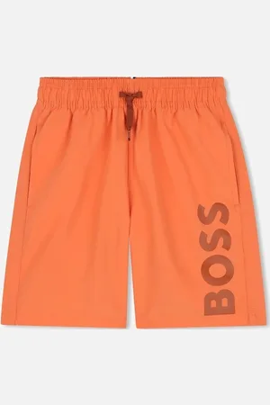 HUGO BOSS BOSS BOYS BRICK RED SWIM SHORTS J51973