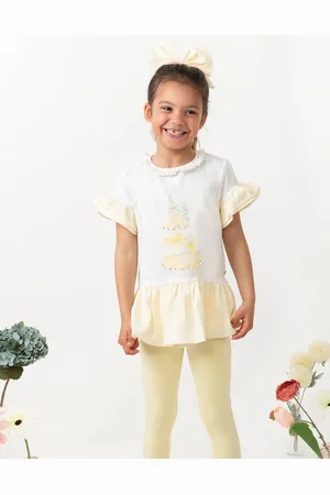 CARAMELO Girls Lemon Stripe Legging Set - - Size: 2 years/3 years