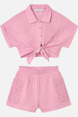 Mayoral Girls Cotton Crinkle Short Set - Size: 2 years