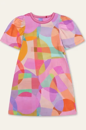 Oilily Girls Pink Multi Abstract Sweatshirt Dress - Size: 2 years