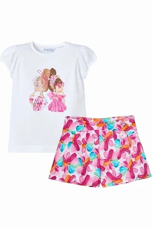 Mayoral Girls Multicoloured Flower Short Set - Size: 2 years