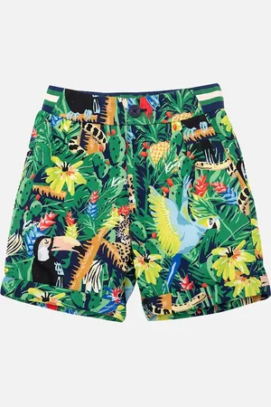 Kenzo Kids Tropical Print Shorts Green - Size: 4