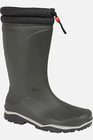 Dunlop BLIZZARD Unisex Warm Lined Wellington Boots Green - - Size: 4/4