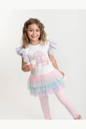 CARAMELO Girls Pastel Tulle Legging Set - Size: 12-18 months